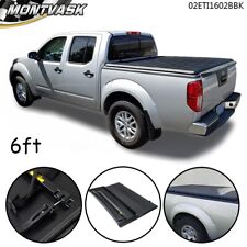 6' Ft Bed Soft Lock Tri-Fold Tonneau Cover Fit For 2005-2021 Nissan Frontier picture