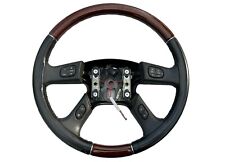 2003-07 Chevy GM GMC Pickup Truck Silverado Suburban Steering Wheel Leather Wood picture