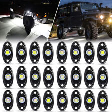24X White LED Rock Lights Underbody Trail Rig Glow Lamp Offroad SUV Pickup Truck picture