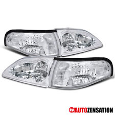 Fit 1994-1998 Ford Mustang GT SVT Cobra Headlights+Corner Signal Lamp Left+Right picture