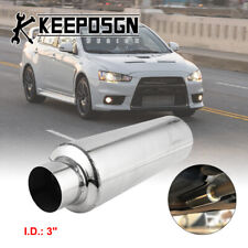 3'' In/Outlet Muffler Resonator Exhaust Quiet 12'' for Mitsubishi Lancer Evo X picture