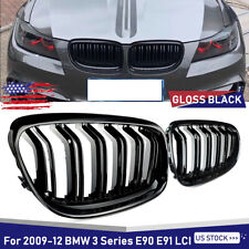 For 2009-2012 BMW 3 Series E90 E91 LCI 325i 320i Front Kidney Grille Gloss Black picture