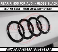Audi Gloss Black Rings Trunk Liftgate Emblem Rear Logo Badge Q3 Q5 Q7 A6 A8 SQ5 picture