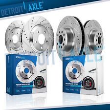 Front Rear Drilled and Slotted Disc Brake Rotors Kit for 2016 - 2021 Tesla S X picture