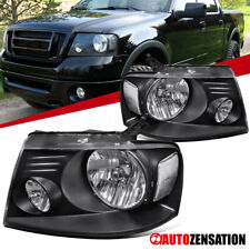 Fit 2004-2008 Ford F150 06-08 Lincoln Mark LT Black Headlights Lamps Left+Right picture