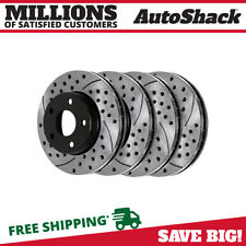 Front & Rear Drilled Slotted Brake Rotors Black Set of 4 for Ford Mustang 3.7L picture