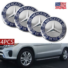 1Set/4Pcs 75mm For Mercedes-Benz Wheel Center Cap Emblem Blue Rim Hub Cover Logo picture