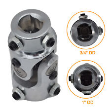 3/4DD x 1DD Steering Shaft U Joint Coupler Chrome Steering Column Couling picture
