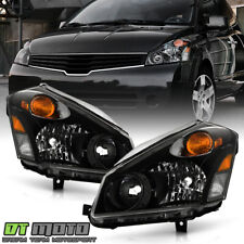 Replacement Headlamps Black For 2004-2009 Quest Van Headlights 04-09 Left+Right picture