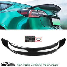 For 2017-2023 Tesla Model 3 Spoiler Wing V Style Carbon Look Rear Trunk Lip ABS picture