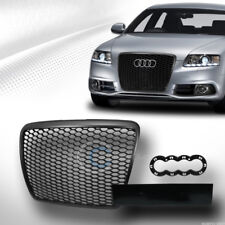 For 08-11 Audi A6/S6 C6 Glossy Black RS Honeycomb Mesh Front Bumper Grill Grille picture