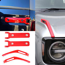 Red Door Tailgate Spare Tire & Front Engine Hood Hinge Cover For Ford Bronco 21+ picture