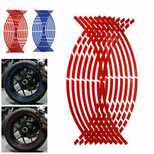 16Pcs Car Motorcycle Wheel Tire Sticker Reflective Rim Strips Tape Decal 17