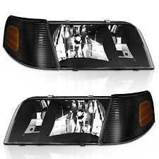 WEELMOTO For 1998-2011 Ford Crown Victoria Headlights+Corner Signal Lights L+R picture