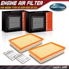 2x Engine Air Filter for Nissan TITAN XD 2016 2017 2018 2019 V8 5.0L 16546-EZ40A picture