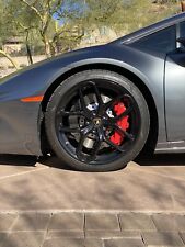 Lamborghini Huracan Factory OEM 19” Gloss Black Kari Wheel/Tire Package w/ Caps picture