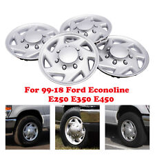 4 NEW For 99-18 Ford Econoline E250 E350 E450 Hubcap Silver Van Full Wheel Cover picture