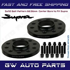 2 PCs 12mm Toyota Supra 5x112 Hub Centric Wheel Spacers 66.56CB with Bolts Kit picture