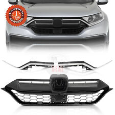 For 2020-2022 Honda CR-V Front Bumper Honeycomb Grille & Chrome Trim Decor Strip picture