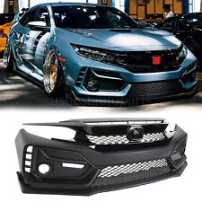 Type R Style Front Bumper Cover Kit For 2016-2021 Honda Civic Sedan Coupe 10th picture