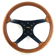 Genuine Momo Sigma 380mm wood rim 4 spoke steering wheel. Retro, Dated 1984. 7B picture
