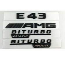 Black E43 AMG BITURBO 4MATIC Trunk Fender Badges Emblems for Mercedes Benz picture