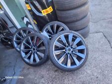 21” OEM Tesla Model S Turbine Wheels and Tires in Excellent/Refinished Condition picture