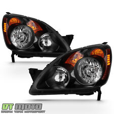 For 2005-2006 Honda CRV CR-V Headlights Headlamps Black JDM Style Left+Right Set picture