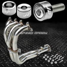 J2 For 92-93 Integra Exhaust Manifold Racing Header+Silver Washer Cup Bolts picture