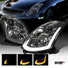 Fit 2003-2007 G35 Coupe Smoke Projector Headlights + LED & Sequential Signal picture