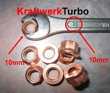 4x M8-1.25 Copper Exhaust Nuts 10mm () head wrench size - fast Michigan ship picture