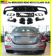 For Mercedes Benz W213 E300 E43 AMG 16-20 Rear Bumper Diffuser W/ Exhaust Tips picture