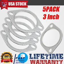 5PACK 3 Inch Exhaust Gasket 2-Bolt 78mm Flange High Temperature Gasket Fire Ring picture