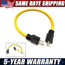 3Prong Plug 12AWG 125V Double Male Extension Cord Generator Adapter for Transfer picture