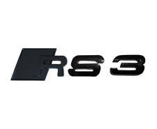 For Audi RS3 Custom All BLACK Rear Trunk Emblem 3D Logo Nameplate Badge New picture
