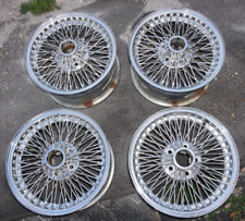 JAGUAR WIRE WHEELS OFF A 1993 XJS.  WILL FIT OTHERS SET OF FOUR SUPER CLEAN picture