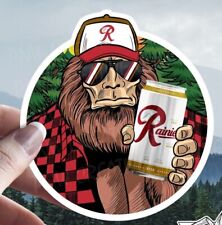 Bigfoot Sasquatch Drinking Rainier Beer  - Sticker - 3
