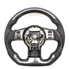 REAL CARBON FIBER Steering Wheel FOR NISSAN 350Z WHITE LINE W/ BLACK LEATHER picture