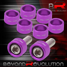 For Acura Honda M8X1.25 9PCS Aluminum Header Washer Bolts Cup Kit Purple picture