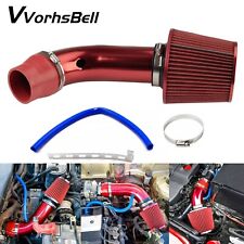 Red 3'' Car Cold Air Intake Filter Induction Pipe Kit Aluminum Power Flow Hose picture