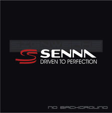 Senna Driving to Perfection Stickers F1 Mclaren Senna Honda racing 2 colors Pair picture