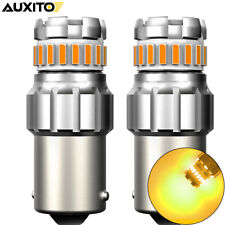 AUXITO LED DRL Bulb Set Turn Signal Blinker Light 1156 7506 Amber Yellow Bright picture