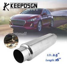 For Hyundai Elantra 2.5'' Inlet Outlet Muffler Resonator Exhaust 16'' Deep Tone picture