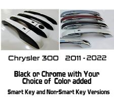 Custom Black OR Chrome Door Handle Overlays 2011-2022 Fits Chrysler 300 PICK CLR picture