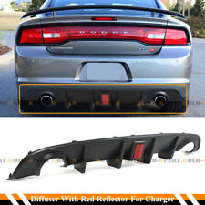 For 2012-14 Dodge Charger SRT Dual Exhaust Rear Bumper Diffuser W/ Red Reflector picture