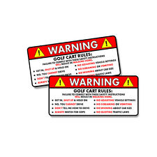 Golf Cart Rules Warning Safety Instructions Funny Vinyl Sticker Decal 2 PACK 5