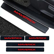 Car Door Sill Protector Carbon Fiber Leather Sticker for Ford Maverick 2022 2023 picture