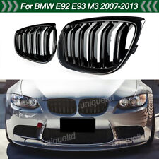 For BMW E92 E93 M3 2007-2013 Gloss Black ABS Front Kidney Hood Grille Dual Slats picture