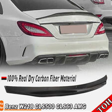 +REAL CARBON Rear Trunk Spoiler Wing Fit For Mercedes Benz W218 CLS63 AMG 12-18 picture