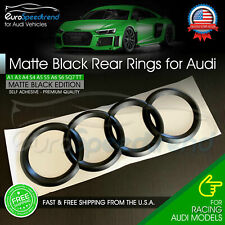 AUDI Rings Matte Black Trunk Lid Badge Logo Emblem Rear for A1 A3 A4 S4 A5 S6 A6 picture